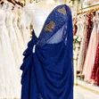Elegant Navy Blue Mushanana with Gold Patterns - 2