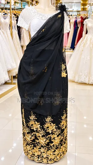 Elegant Black Gold Mushanana - Traditional Ceremonial Wear