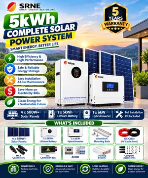 SRNE Complete 5kW Solar Package - 5kWh Battery, 4x580W Panels