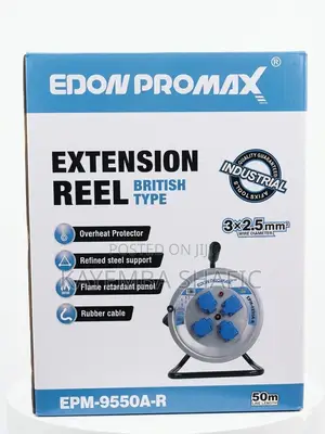 Edon Promax 50m Heavy Duty Industrial Extension Cable Reel 2.5mm²