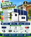 SRNE 5kW Complete Solar Kit - Lithium Battery, Panels, Accessories - 2
