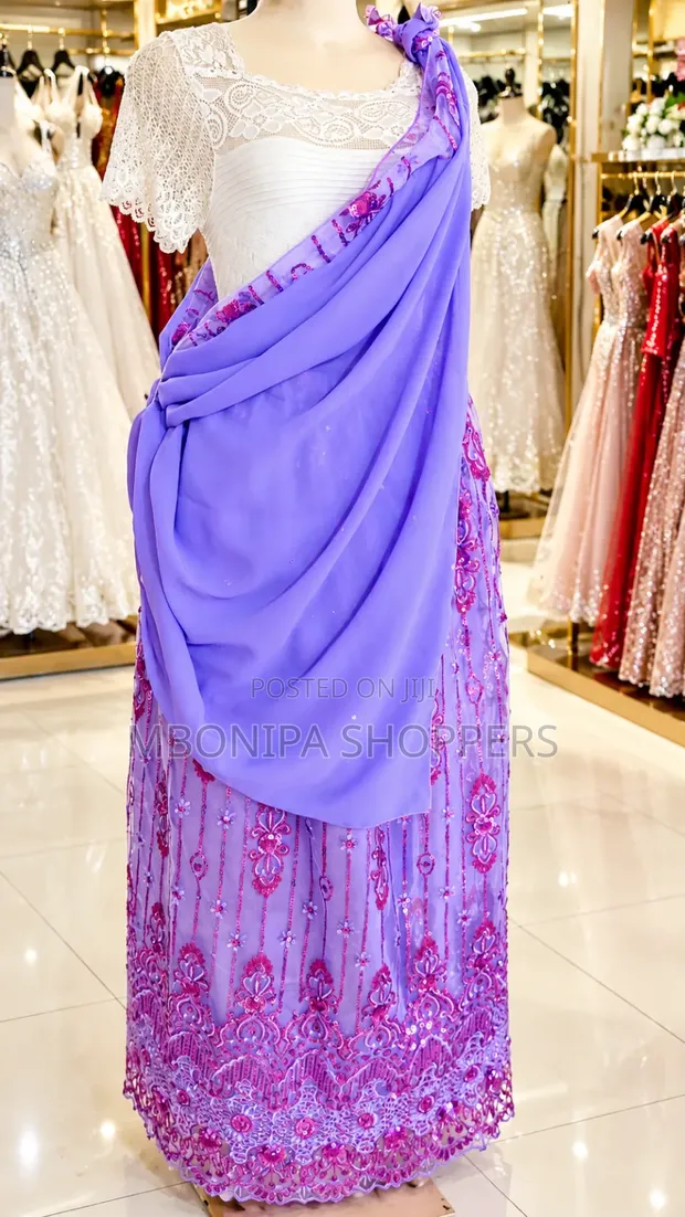 Elegant Purple Mushanana Traditional Wedding Dress - 1