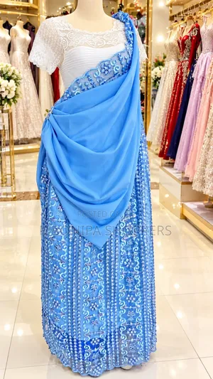 Mushanana - Elegant Blue Traditional Bridal Dress