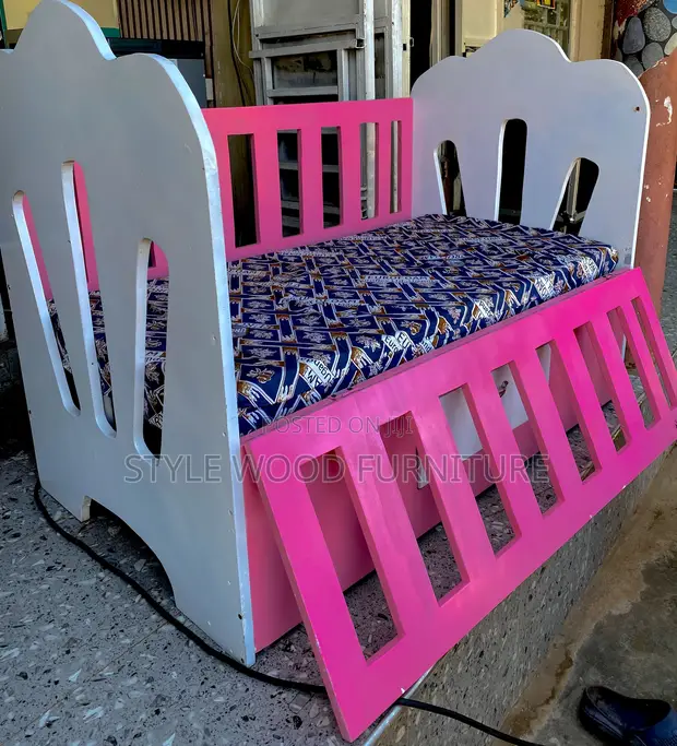 Princess Dreams Convertible Baby Crib - White & Pink - 1