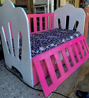 Princess Dreams Convertible Baby Crib - White & Pink