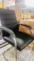 Brand New Leather Visitors Chair - 1