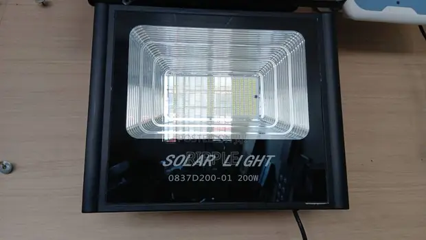 200W Heavy Duty Solar Flood Light with Panel & Remote - 1