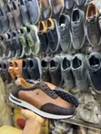 Men's Black Tipped Brown Leather Casual Sneakers - 2