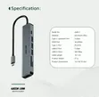Green Lion 7-in-1 USB-C Hub - Gray - 2