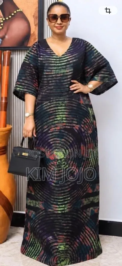 Classy Kitenge Dresses - Short Sleeves, Long Length - 1