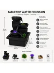 Elegant Modern Black Tabletop Water Fountain - 3