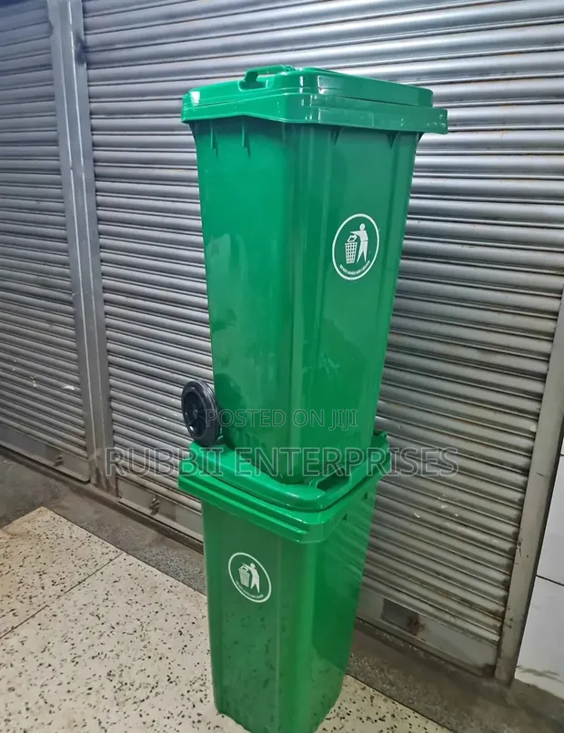 120L Green Garbage Can / Dust Bin - 1