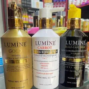 Lumine Face & Body Active Lightening Lotions - Gold, VitC, Carrot, HFC