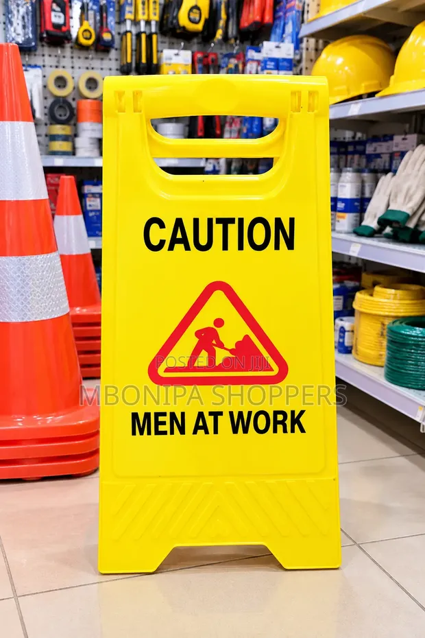 Foldable "Caution – Men at Work" Safety Sign - 1