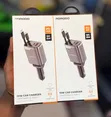 Porodo 111W Car Charger with Dual Retractable Lightning & Type-C Cables - 1