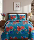 Vibrant Teal Floral Bedding Set - Brand New - 2