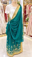Mushanana - Elegant Teal Gold Traditional Outfit - 1