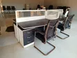 Used 4-Seater Office Station Work Furniture with File Cabinet - 1
