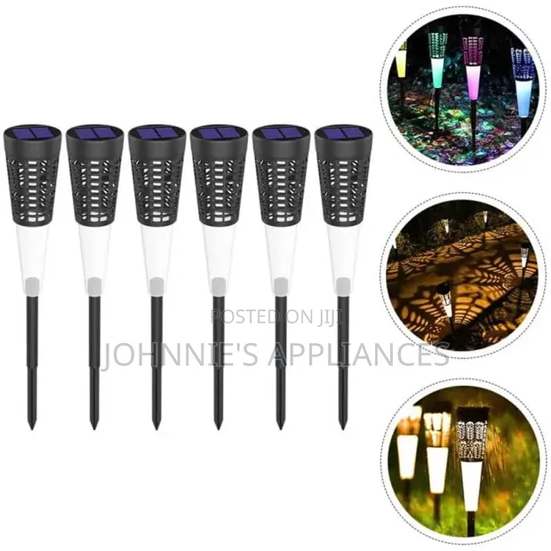 Set of 6 Solar Garden Pathway Lights - Black - 1