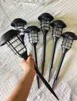 Set of 6 Solar Garden Pathway Lights - Black - 2