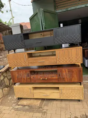 Wood-Mode TV Stand with Drawers and Shelves