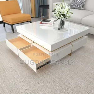 Brand New Wood-Mode White Square Center Table