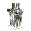 Set of 24 Stainless Steel Table Spoons and Forks with Stand - 1