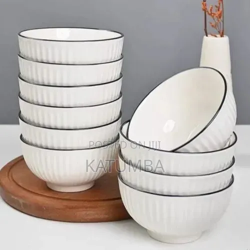 Set of 6 White Ceramic Bowls - 1