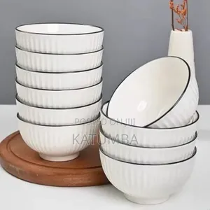 Set of 6 White Ceramic Bowls