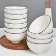 Set of 6 White Ceramic Bowls - 1