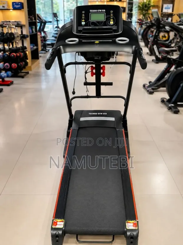 Home & Commercial Treadmill with Speakers, USB, Aux, Dumbbells - 1