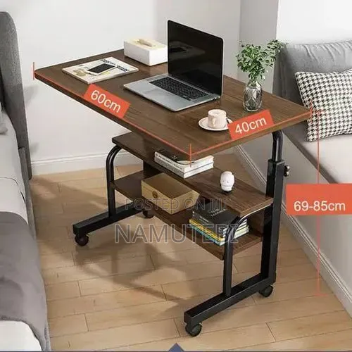 Adjustable Laptop Table with Bookshelf - 1