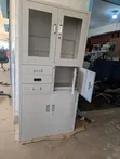 Half Glass Steel Cupboard with Safe - 2