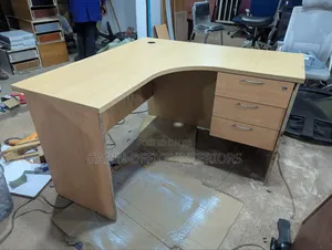 Used Curved Office Table (120x120cm) with 3 Drawers