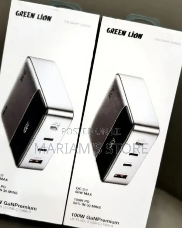Green Lion 100W GaN Premium UK Plug Adapter - 1