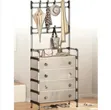 Multipurpose Coat and Dustproof Shoe Rack with Storage Shelves - 1