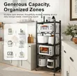 5-Tier Black Metal Foldable Storage Rack with Wheels - 4