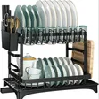 2-Tier Multifunctional Bowl and Dish Drying Rack - 4