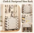 Multipurpose Coat and Dustproof Shoe Rack with Storage Shelves - 2