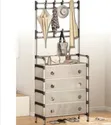 Multipurpose Coat and Dustproof Shoe Rack with Storage Shelves - 3