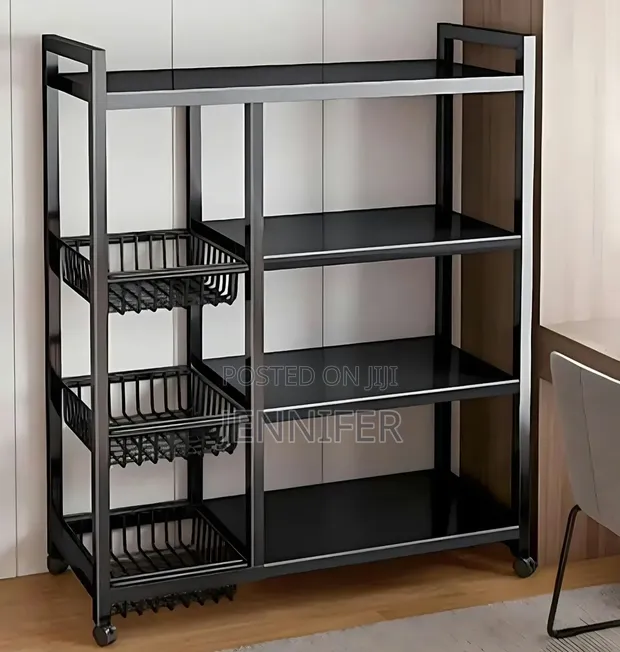 Adjustable 4-Tier Kitchen Shelves & Vegetable Storage Rack - 1