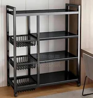 Adjustable 4-Tier Kitchen Shelves & Vegetable Storage Rack
