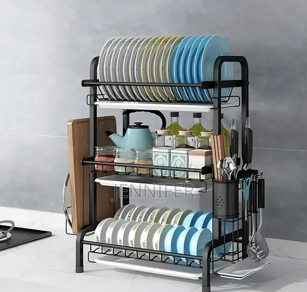 3 Tier Extra Large Carbon Steel Dish Rack - 1
