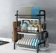 3 Tier Extra Large Carbon Steel Dish Rack - 1