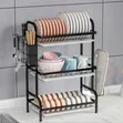 3 Tier Extra Large Carbon Steel Dish Rack - 2