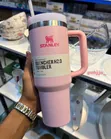 Stanley Insulated Travel Mug with Handle and Straw - Pink - 2