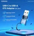 Porodo Minilink Transparent OTG Adapter USB-C to USB-A - 2
