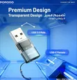 Porodo Minilink Transparent OTG Adapter USB-C to USB-A - 3
