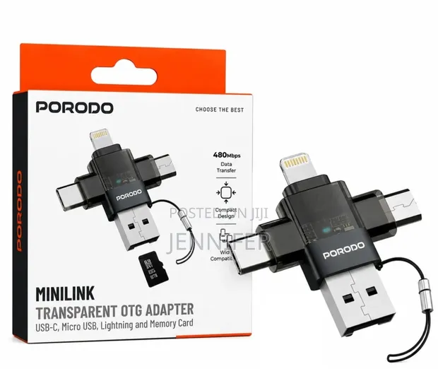 Porodo Minilink Transparent OTG Adapter - 1