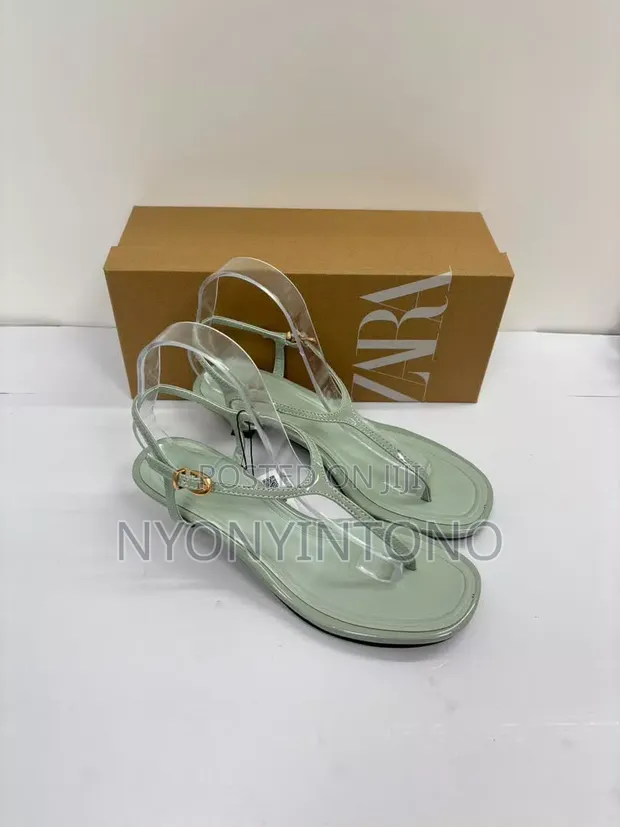 Zara Thong Sling Back Kitten Shoes - 1